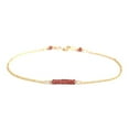 thumbnail image 3 of Garnet 3mm Rondelle Shape Faceted Cut Beads 7 inch Gold Plated Clasp Bracelet for men, women, unisex. Link Chain Stacking Bracelet.|LINK_03131, 3 of 4