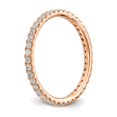 thumbnail image 4 of 14K Rose Gold Ring Band Eternity Diamond Round Polished U Shared Prong 1 2ct , Size 6, 4 of 5