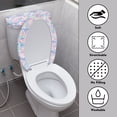 thumbnail image 3 of HELLHERO Colorful Rose Pattern Elastic Edge Round Toilet Lid Dust Cover with Elastic Bottom, 3 of 8