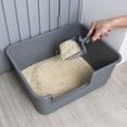 thumbnail image 6 of Yuright Plastic High Side Cat Litter Boxes with Scoops, 4 Pack Gray Open Top Litter Trays, 6 of 7