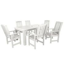 Highwood 7-pc Lehigh Dining Set - 42" x 72" Rectangle Table, Dining Height, Outdoor, Eco-friendly, Synthetic Wood
