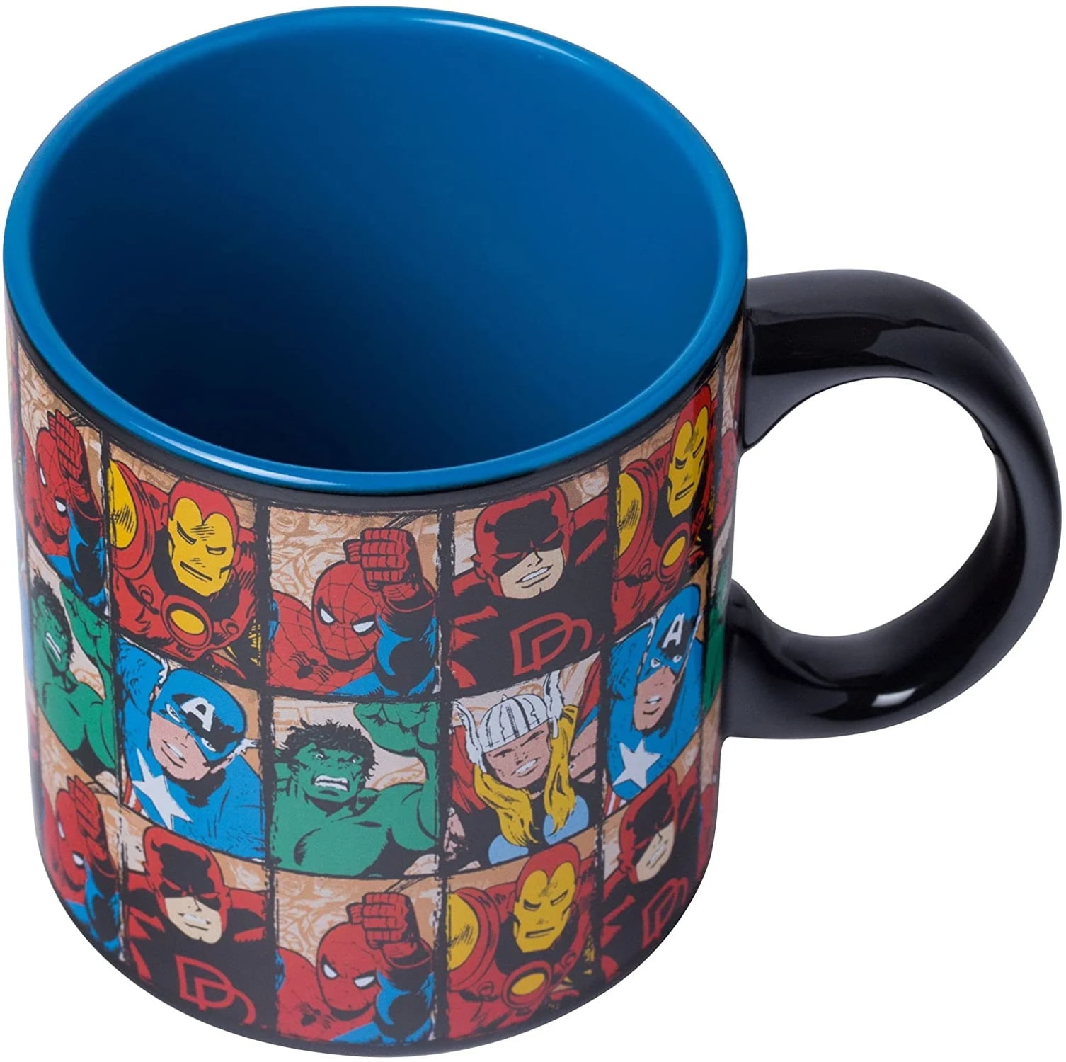 Marvel Classic Collage Laser Print Ceramic Coffee Mug, 14-Ounces