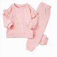 thumbnail image 5 of NOLDARES Baby Girl Clothes Toddler Girl Outfit Crewneck Sweatshirt Long Sleeve Shirt Pants Winter Clothing Set(Pink,1-2 Y), 5 of 8
