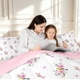 thumbnail image 4 of Erosebridal Graceful Bird Animals Twin Comforter Sets,Transitional Flower Bedding Set,White Pink,Pink Reversible,2 Pieces,1 Comforter and 1 Pillowcase, 4 of 7