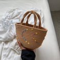thumbnail image 1 of Bolso tejido de verano para vacaciones en la playa, bolso tejido de paja, bolso de mano pequeño con canasta de verduras para mujer, 1 of 5