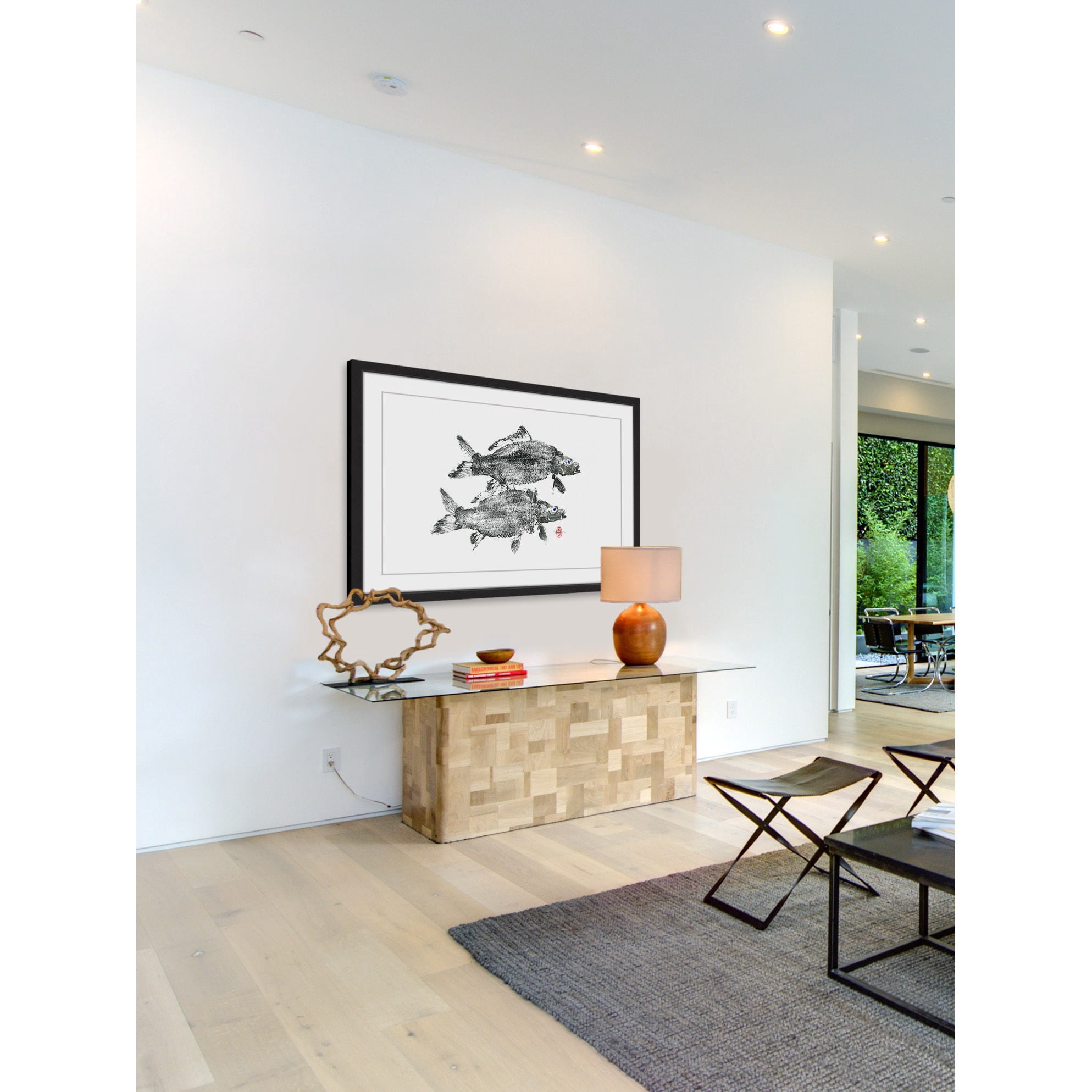 "Twin Carps" Framed Painting Print