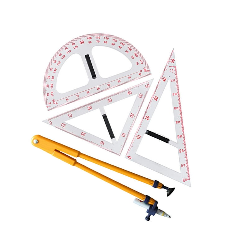 4 Pcs Multifunctional Geometric Ruler Drawing Tools Plastic Ruler Set  Matheie