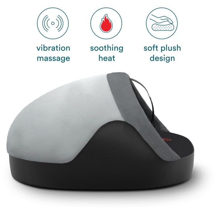 Homedics Soothing Foot Warmer and Massager, with Heat, Grey
