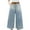 Sky Blue, variant on KAUOD Kids Girls Distressed Bottom Jeans Baggy Wide Leg Cropped Denim Pants Teen High Waist Washed Pull on Jeans Trousers
