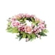 thumbnail image 5 of Corona de primavera para puerta de entrada, corona de flores artificiales, hojas verdes para inauguración de la casa. Rosa, 5 of 9