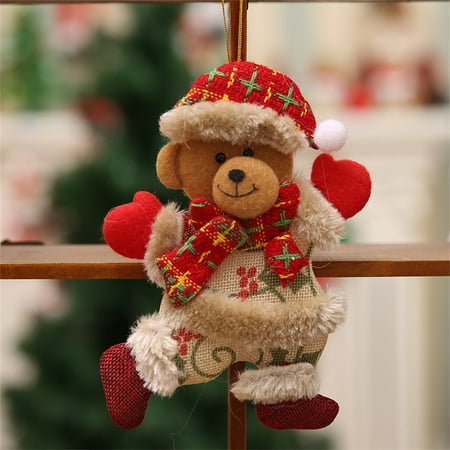 

Ktyne Christmas Cartoon Creative Pendant Home Christmas Tree Decorations Flat Doll Printing Pendant 5pc