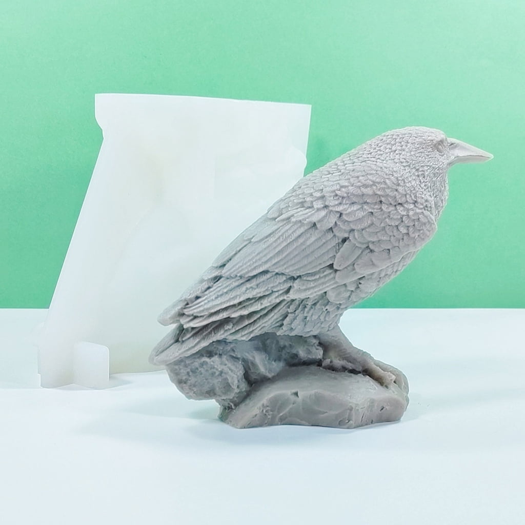 WINDLAND Silicone Molds 3D Crow Candle Molds Castings Molds Craft Molds Baking Molds Resins Molds for Candle Making