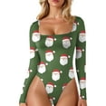 thumbnail image 2 of TAIAOJING Women's Long Sleeve Bodysuit Women Square Neck Christmas Bodysuit Long Sleeve Double Lined Shirt Tops Yoga Rompers, 2 of 4
