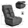 thumbnail image 2 of Gymax Swivel Folding Floor Chair 6-Position Gaming Chair w/ Metal Base Grey, 2 of 10