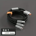 thumbnail image 4 of 2pcs 3-In-1 120W High-Speed USB Cable - Durable 3A Fast Charger for Iphone & Android, Colorful Type C & Micro Ports, Universal Compatibility, Bold Design, 4 of 7