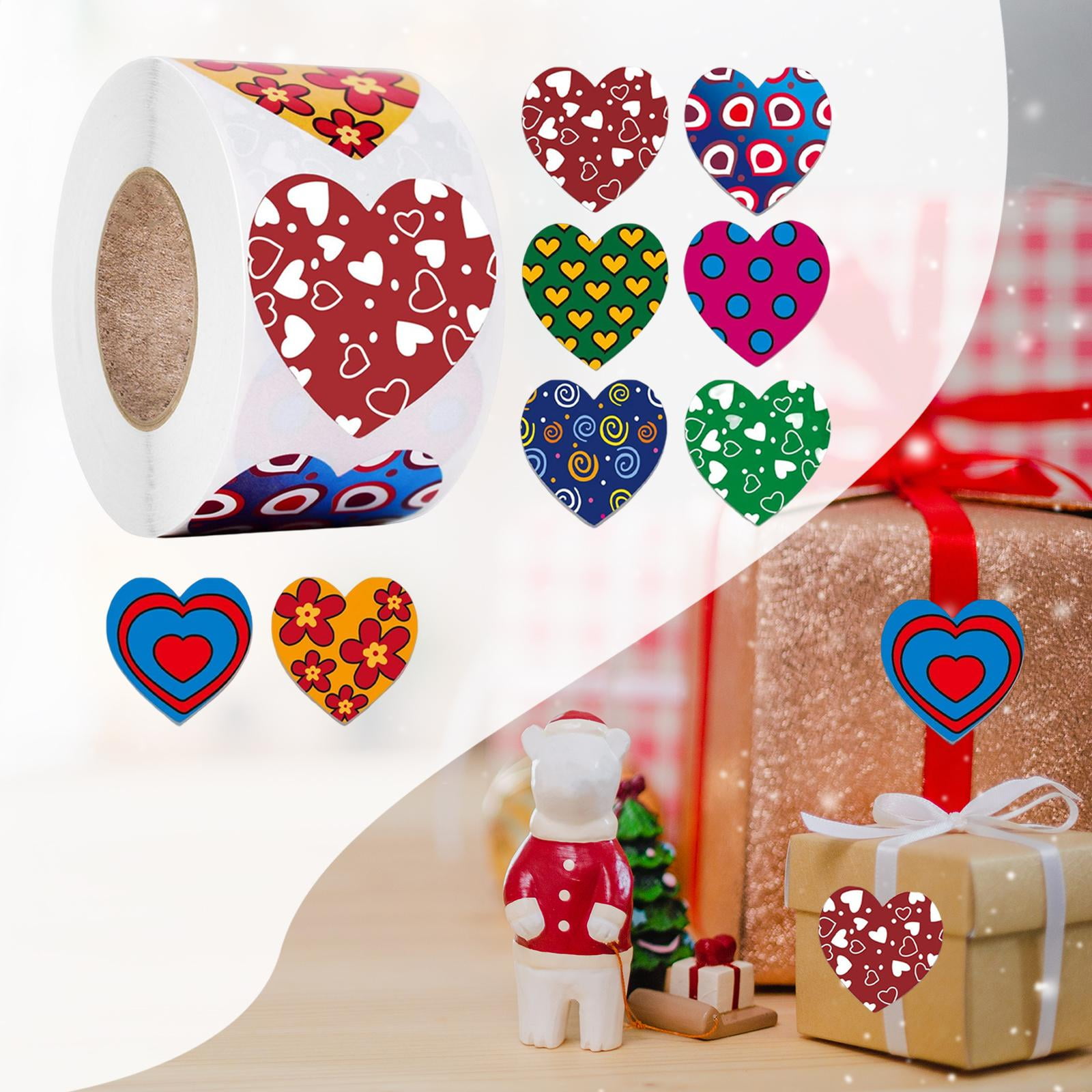 Milageto 2-6pack 500Pcs Funky Heart Stickers Love Decorative Sticker for Valentine'S Day 4 Pcs