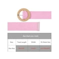 thumbnail image 4 of INSPIRE CHIC Women's Cotton and Linen Style Plastic Straw Braided Belt Circle Buckle for Dresses 96x5cm/37.8x2.0" Pink, 4 of 6
