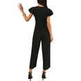 thumbnail image 3 of INSPIRE CHIC Women's Formal Jumpsuits Ruffled Sleeve High Waist V Neck Dressy Long Wide Legs Pants XL Black, 3 of 6