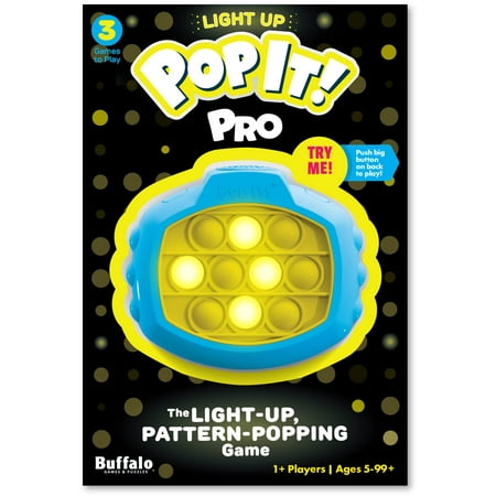 Pop It! Pro - EC36 The Original Light Up, Pattern Popping, Pop It! Game from Buffalo Games,Blue and Yellow