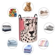 thumbnail image 4 of Rateoe Pink Cheetah Art Pattern Round Laundry Hamper Basket, Tall Hamper Basket for Blanket Storage, Nursery Clothes Hamper for Laundry in Bedroom and College Dorm-Small, 4 of 6