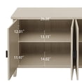thumbnail image 3 of BSHTI 4-Door Sideboard Buffet Cabinet – Carved Storage Cabinet with Adjustable Shelf, Anti-Tip Safety, for Living Room, Dining Room, Kitchen, Natural Wood Grain, 3 of 13