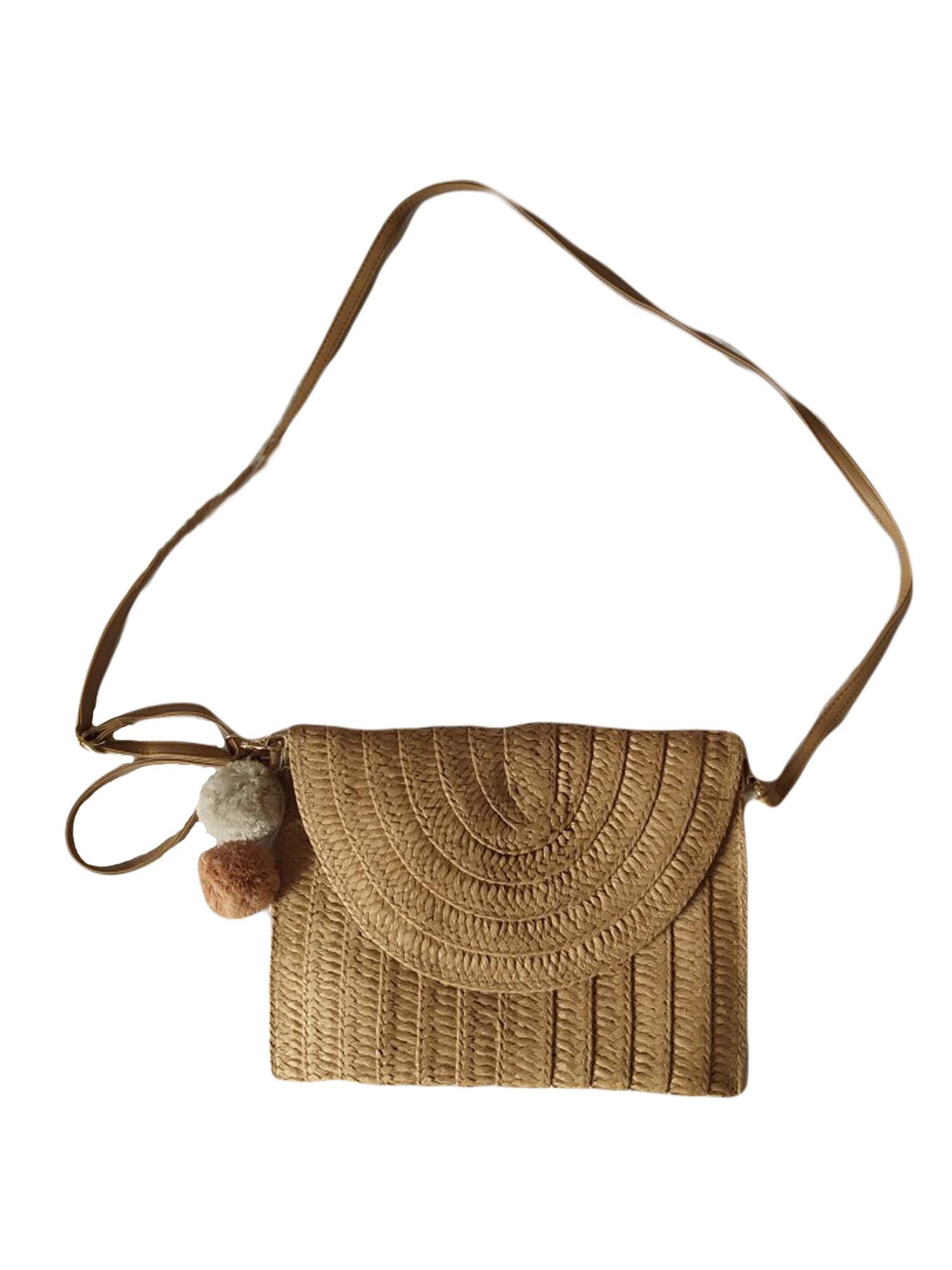 Women Vintage Boho Clutch Braided Handbag Summer Beach Bag Fashion Straw Knitted 