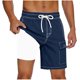 thumbnail image 5 of Ceisia Men's Casual Shorts Elastic Waist Drawstring Cargo With Multi Pockets Holiday Dark Blue S Gift, 5 of 5