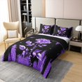 thumbnail image 3 of Black Purple Shiny 100% Cotton Duvet Cover Queen,Rose Bedding Set for Women,Galaxy Glitter Sparkle(Not Real)Bed Sets,Rose Quilt Cover with 2 Pillowcases Soft,no Comforter, 3 of 6