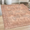 thumbnail image 1 of Boho Decorative Rug, Vintage Look Ethnic Look Pattern of Paisley Details and Bohemian Feels Damask, Quality Carpet for Bedroom Dorm and Living Room, 6 Sizes, Peach and Dark Rust, by Ambesonne, 1 of 4