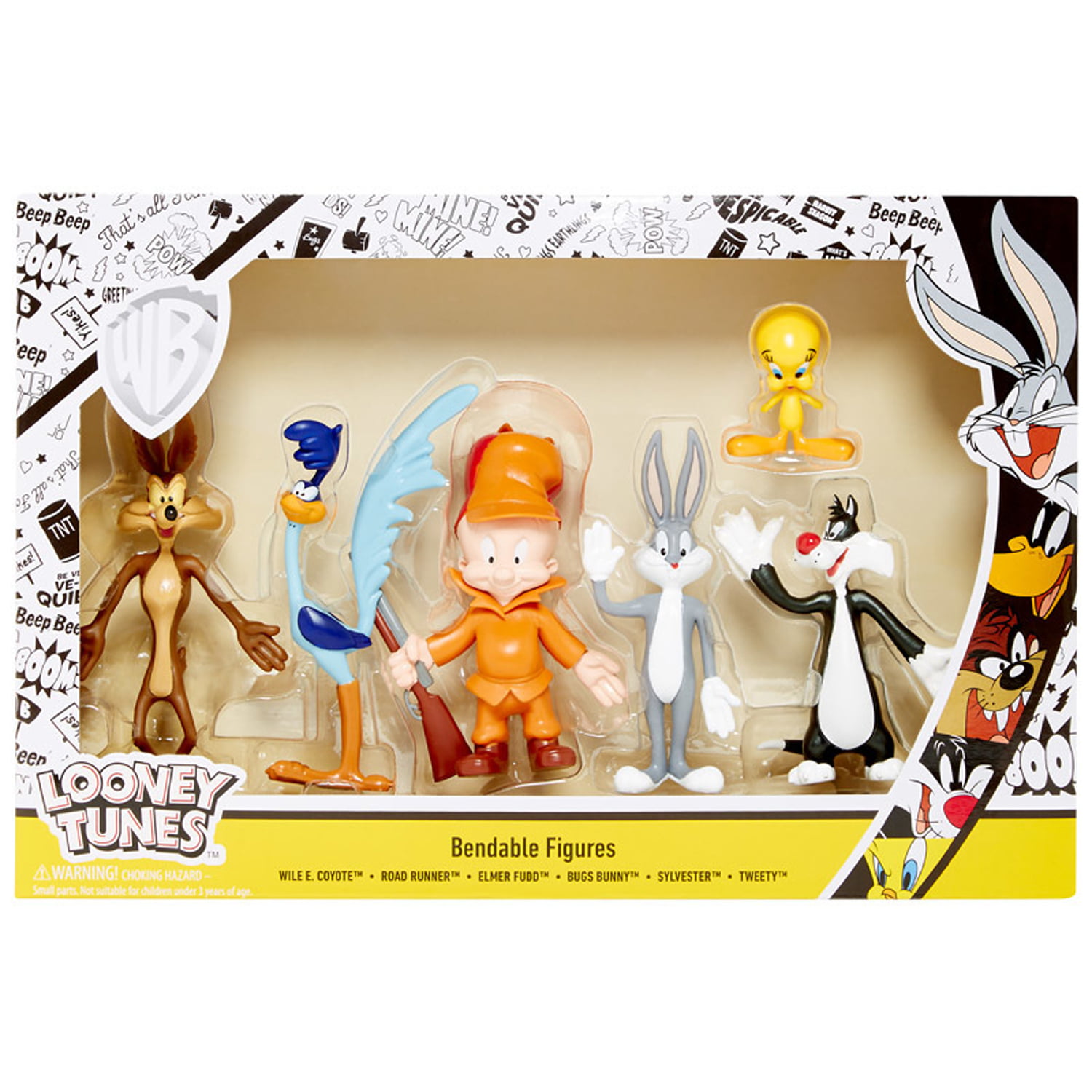 Elmer Sylvester Looney Tunes Bendable figures box set Bugs Tweety Wile E. 