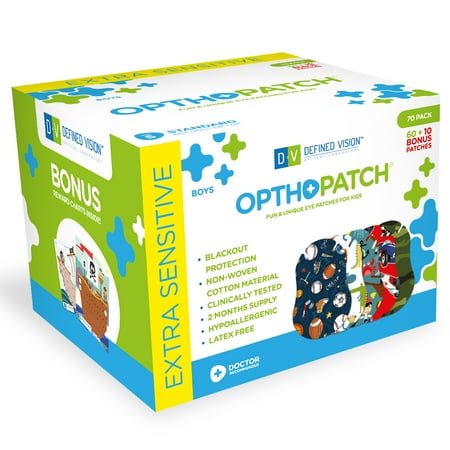 Opthopatch Eye Patches for Kids - Boys' Design [Series I] - 70 count + 2 Reward Charts