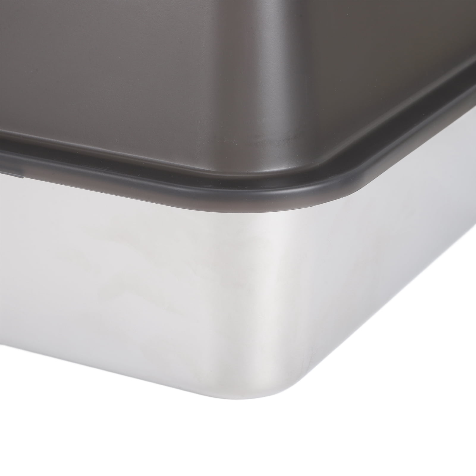 BOKYAN Stainless Steel Cat Litter Box Enclosed High Sided Anti Splashing Pet Pan, Easy to Clean Rectangle Toilet for Small Medium Cats, 20.87 inches / 53 cm Length, Black