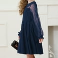 thumbnail image 4 of XEGLSBU Girls Dresses 4T Girls Lace Long Sleeve Solid Color Cute Dress for Ages 6 15 Dresses for Girls 10-12 Navy Size 6-7 Years, 4 of 9