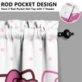 thumbnail image 3 of 2 Piece Set Kitchen Curtains Small Short Cafe Window Curtains Hello Kawaii Cat Cute Rod Pocket Bathroom Tier Window Treatment Drapes 27.5x39inch, 3 of 4