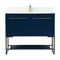 thumbnail image 3 of 40 inch single bathroom vanity in blue with backsplash, 3 of 8