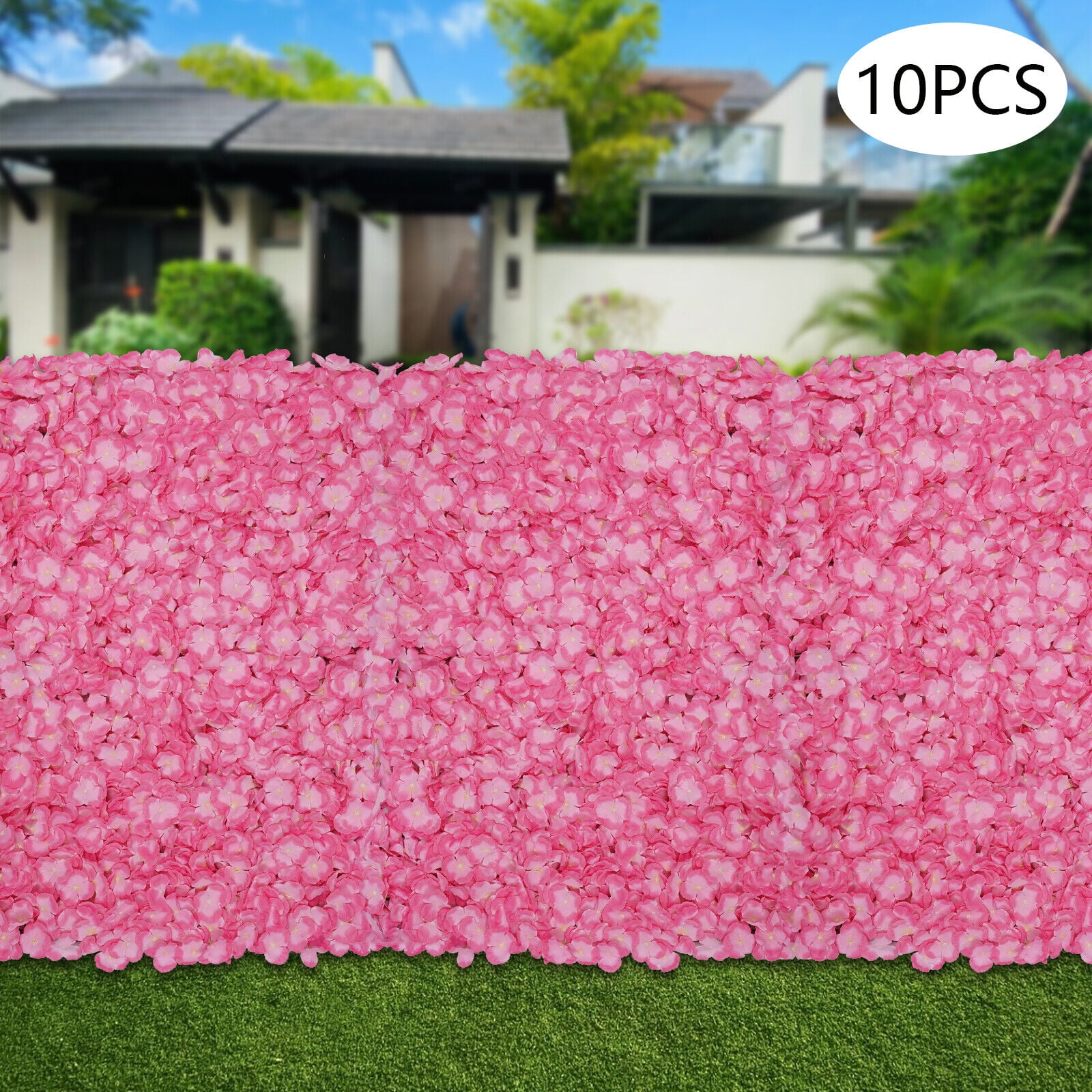 Artificial Hydrangea Pink Flower Wall Panel Wedding Backdrop Decoration, Artificial Flower
