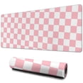 thumbnail image 1 of Eye-Catching Orange Retro Chess Board Desk Mat – Extra Large Gaming Mouse Pad, Non-Slip Base, Stitched Edges – Perfect for Office, Computer, Keyboard – Measures 31.5x11.8in., 1 of 7
