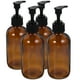 thumbnail image 4 of FELTECHELECTR Botellas vacías de vidrio de 250 ml para loción, emulsión, champú, gel de ducha, bomba, portátil, de viaje, para uso doméstico y hotelero (marrón claro), 4 unidades., 4 of 6