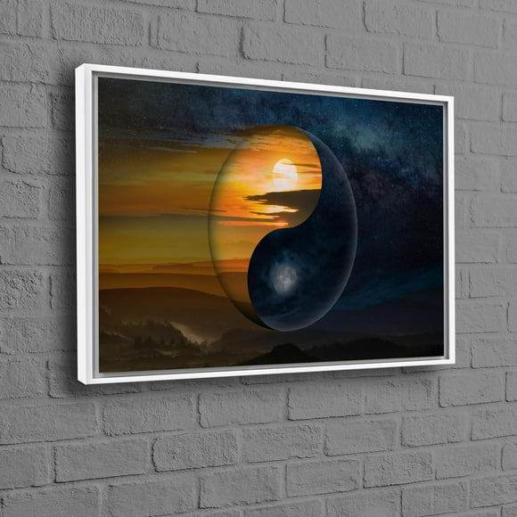 Modern Wall Hanging Featuring Light and Shadow Canvas Print of Yin and Yang Symbol Poster Ideal for Home Decor or Bridesmaid Gift