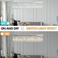 thumbnail image 5 of Industrial-Style Extra-Long Rectangular Crystal Chandelier with E27 Bulbs Home Decor, 5 of 7
