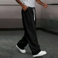 thumbnail image 3 of Men's Fleece Open Bottom Sweatpants Drawstring Elastic Waist Relaxed Fit Jogger Sweatpants with Pockets, 3 of 4