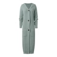 thumbnail image 3 of Cardigan Sweaters for Women Long Sleeve Button Hooded Knitted Sweater Coat with Pockets Womens Cardigan Sweaters, 3 of 8