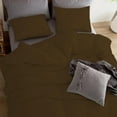 thumbnail image 2 of 1 Pcs Duvet Cover 100% Egyptian Cotton 1000 Thread Count with Zipper Closure & Corner Ties - Oversized Queen Size (98" x 98") Inch, Chocolate Solid, 2 of 5