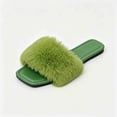 thumbnail image 6 of Xfvqtps Womens Flat Sandals Fluffy Open Square Toe Breathable Non Slip Outdoor Indoor Comfort Casual Slide, 6 of 7