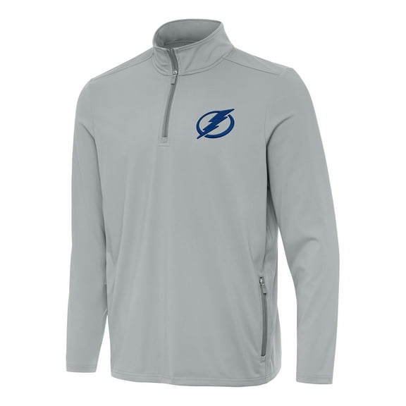 Men's Antigua  Gray Tampa Bay Lightning Perilous Quarter-Zip Sweatshirt