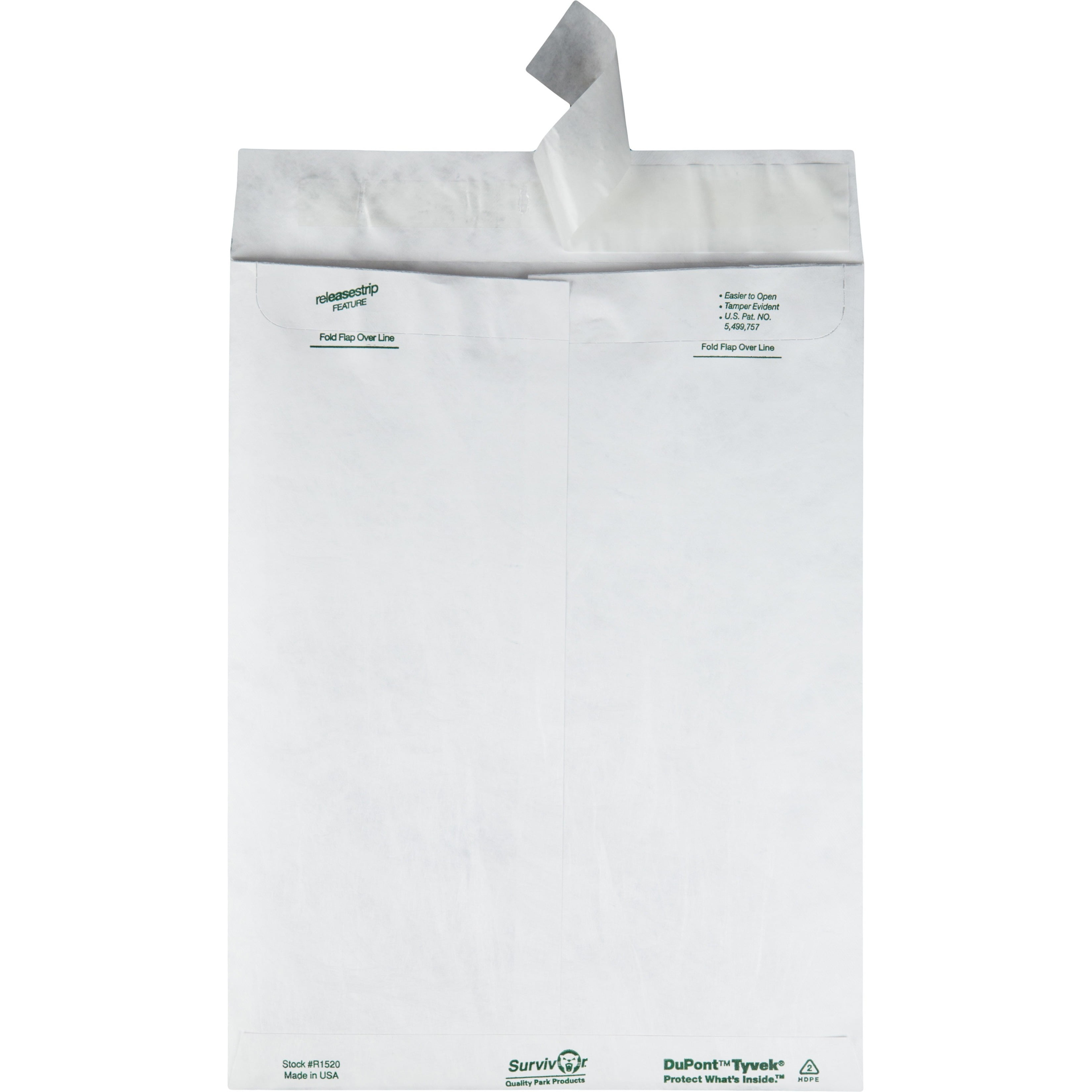 Quality Park Flap-Stik Open-end Envelopes Catalog - #12 1/2 - 9 1/2" Width x 12 1/2" Length - 14 lb - Peel & Seal - Tyvek - 100 / Box - White