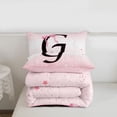thumbnail image 5 of jejeloiu Black Initial G Full Size Comforter Sets For Girls,Cute Coquette Bow Bedding Sets For Kids,Pink Reversible,3-Piece, 5 of 7