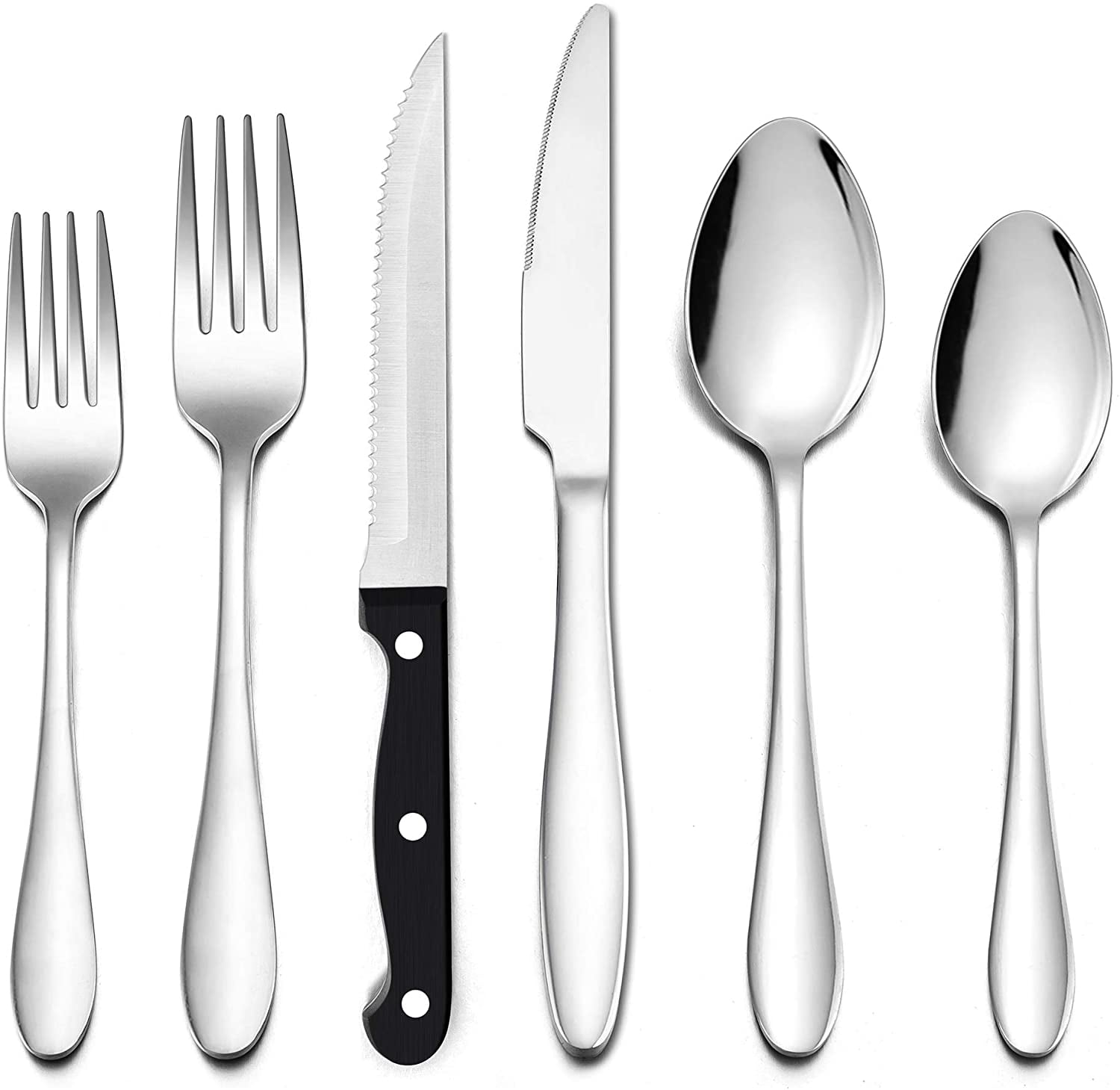 Stainless Steel Steak Dinner Spoon Fork Cutlery Tableware Flatware Kitchen Set H