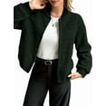 thumbnail image 2 of Womens Short Faux Fur Shearling Jacket Fall Winter Full Zip with Pockets Coats with Pocket Black XL, 2 of 8