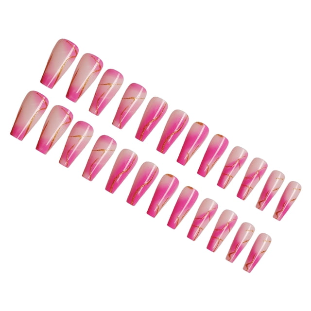 Soidarity Uñas postizas de ataúd de longitud, resistentes a los arañazos, uñas a presión, punta de uñas removible, pegatinas de manicura ajustables Arte de uñas tipo 27 Soidarity CE012296-27B